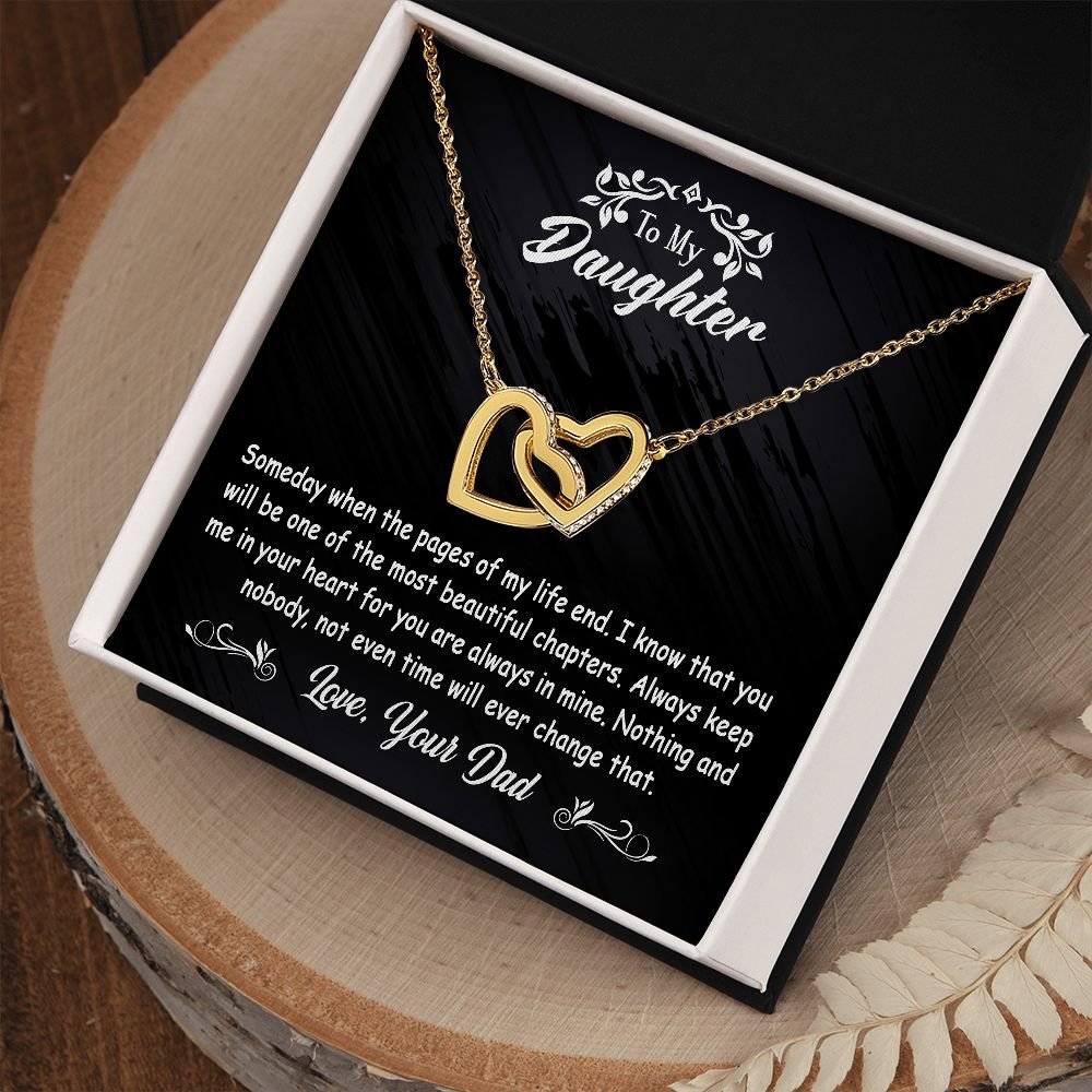 To My Daughter Gift From Dad - Interlocking Hearts #e121 - Image 7