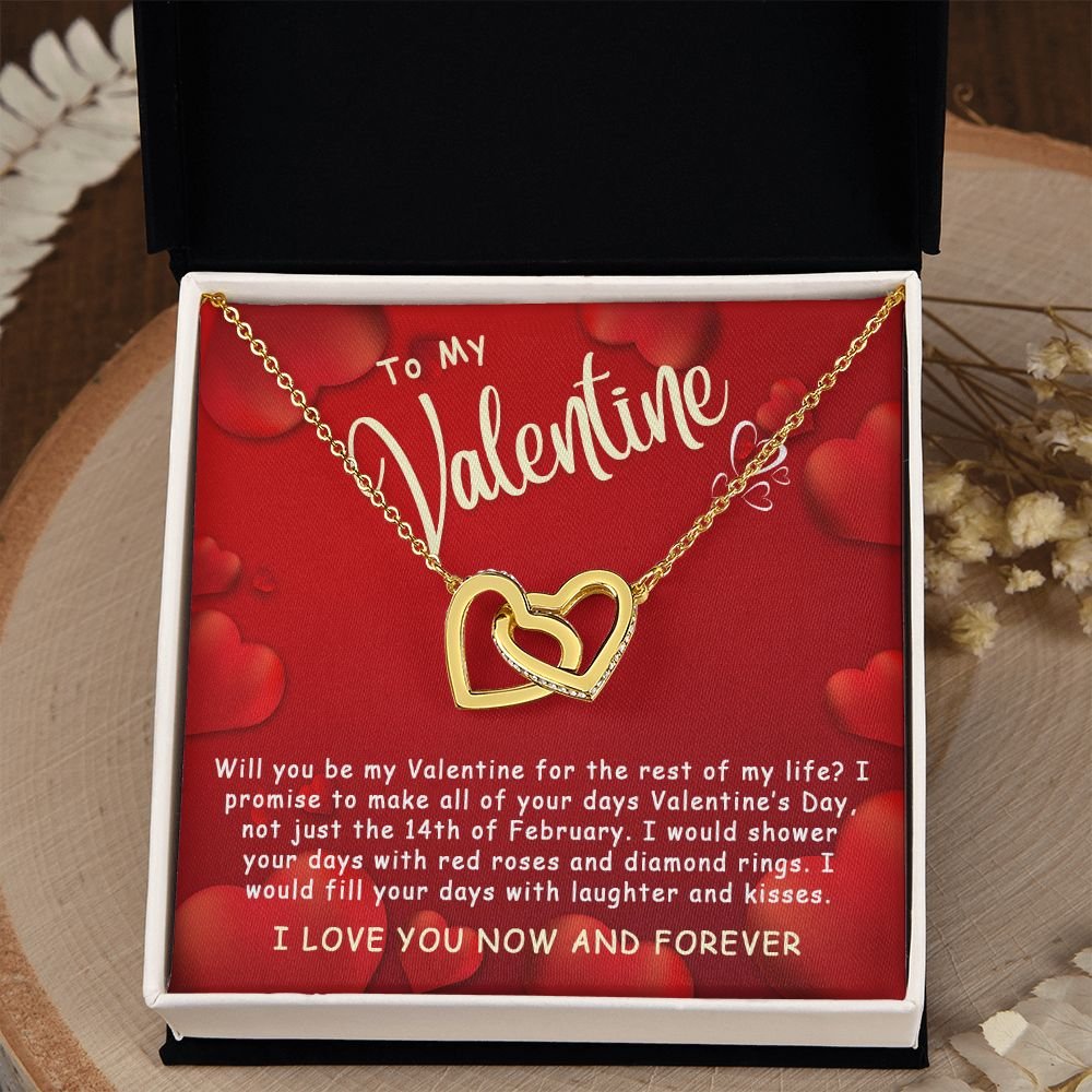 Best Gifts For Her - To My Valentine Necklace - By my Valentine for the rest of my life - Interlocking Hearts #e224 - Image 8