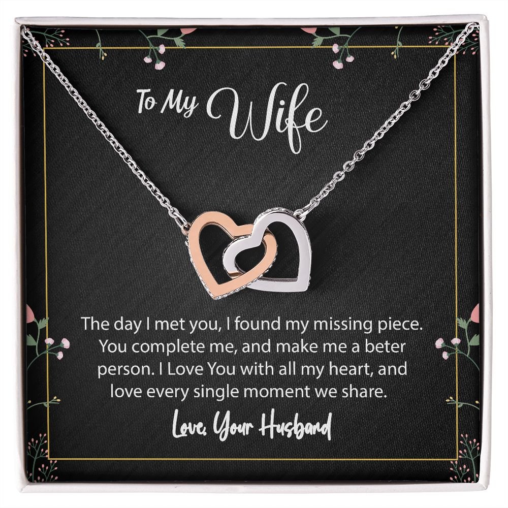 To My Wife From Husband - I found my missing piece - Interlocking Hearts #e82 - Image 2