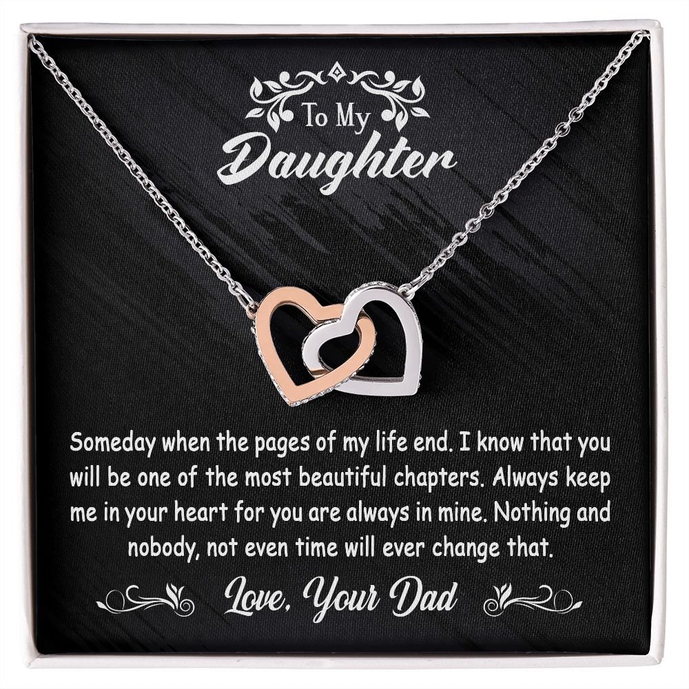 To My Daughter Gift From Dad - Interlocking Hearts #e121 - Image 5