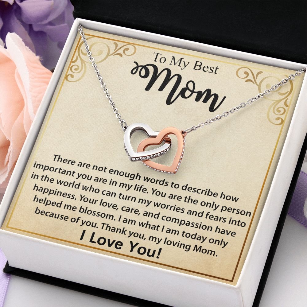To My Mom Necklace, Mother's Day Birthday Gift Ideas From Daughter & Son, Poem Message Card Interlocking Harts Pendant Jewelry Presents For Her #e252 - Image 10