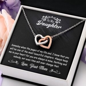 To My Daughter Gift From Mom - Interlocking Hearts #e115