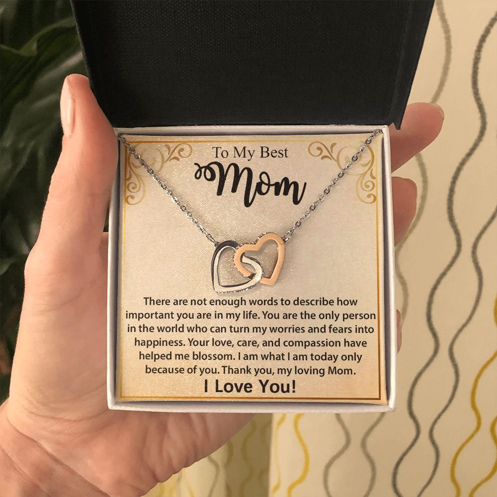 To My Mom Necklace, Mother's Day Birthday Gift Ideas From Daughter & Son, Poem Message Card Interlocking Harts Pendant Jewelry Presents For Her #e252 - Image 19