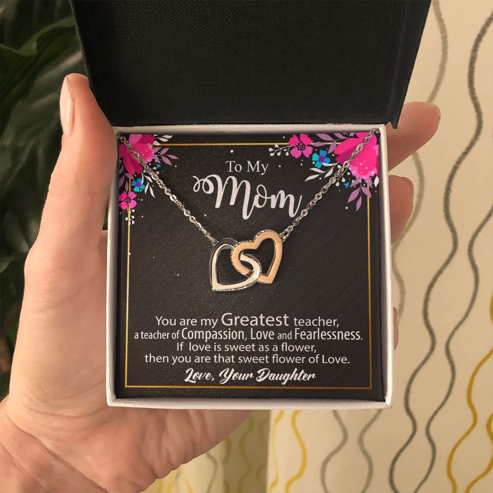 To My Mom Necklace, Mother's Day Birthday Gift Ideas From Daughter & Son, Poem Message Card Interlocking Hearts Pendant Jewelry Presents For Her #e258 - Image 9