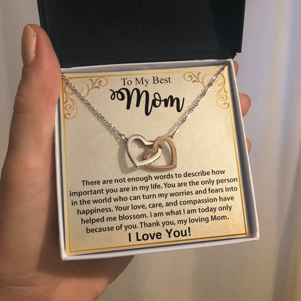 To My Mom Necklace, Mother's Day Birthday Gift Ideas From Daughter & Son, Poem Message Card Interlocking Harts Pendant Jewelry Presents For Her #e252 - Image 11