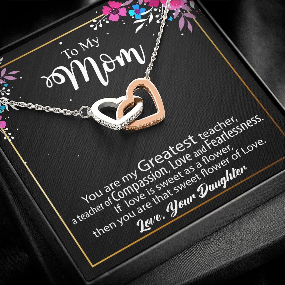 To My Mom Necklace, Mother's Day Birthday Gift Ideas From Daughter & Son, Poem Message Card Interlocking Hearts Pendant Jewelry Presents For Her #e258 - Image 10