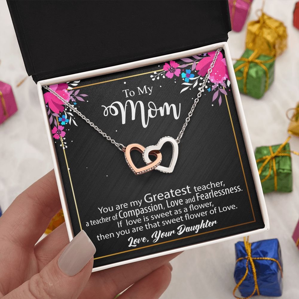 To My Mom Necklace, Mother's Day Birthday Gift Ideas From Daughter & Son, Poem Message Card Interlocking Hearts Pendant Jewelry Presents For Her #e258 - Image 8
