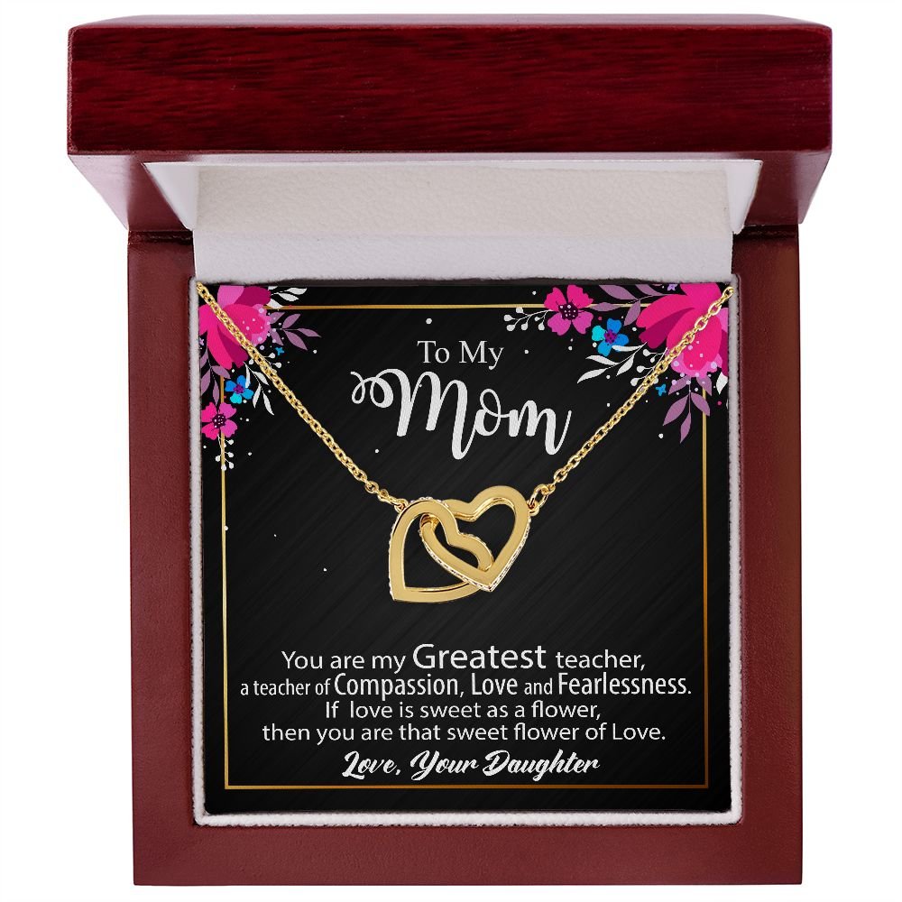 To My Mom Necklace, Mother's Day Birthday Gift Ideas From Daughter & Son, Poem Message Card Interlocking Hearts Pendant Jewelry Presents For Her #e258 - Image 6