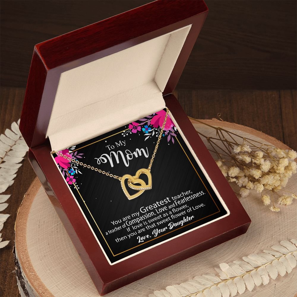 To My Mom Necklace, Mother's Day Birthday Gift Ideas From Daughter & Son, Poem Message Card Interlocking Hearts Pendant Jewelry Presents For Her #e258 - Image 7