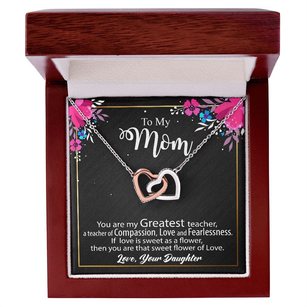 To My Mom Necklace, Mother's Day Birthday Gift Ideas From Daughter & Son, Poem Message Card Interlocking Hearts Pendant Jewelry Presents For Her #e258 - Image 4