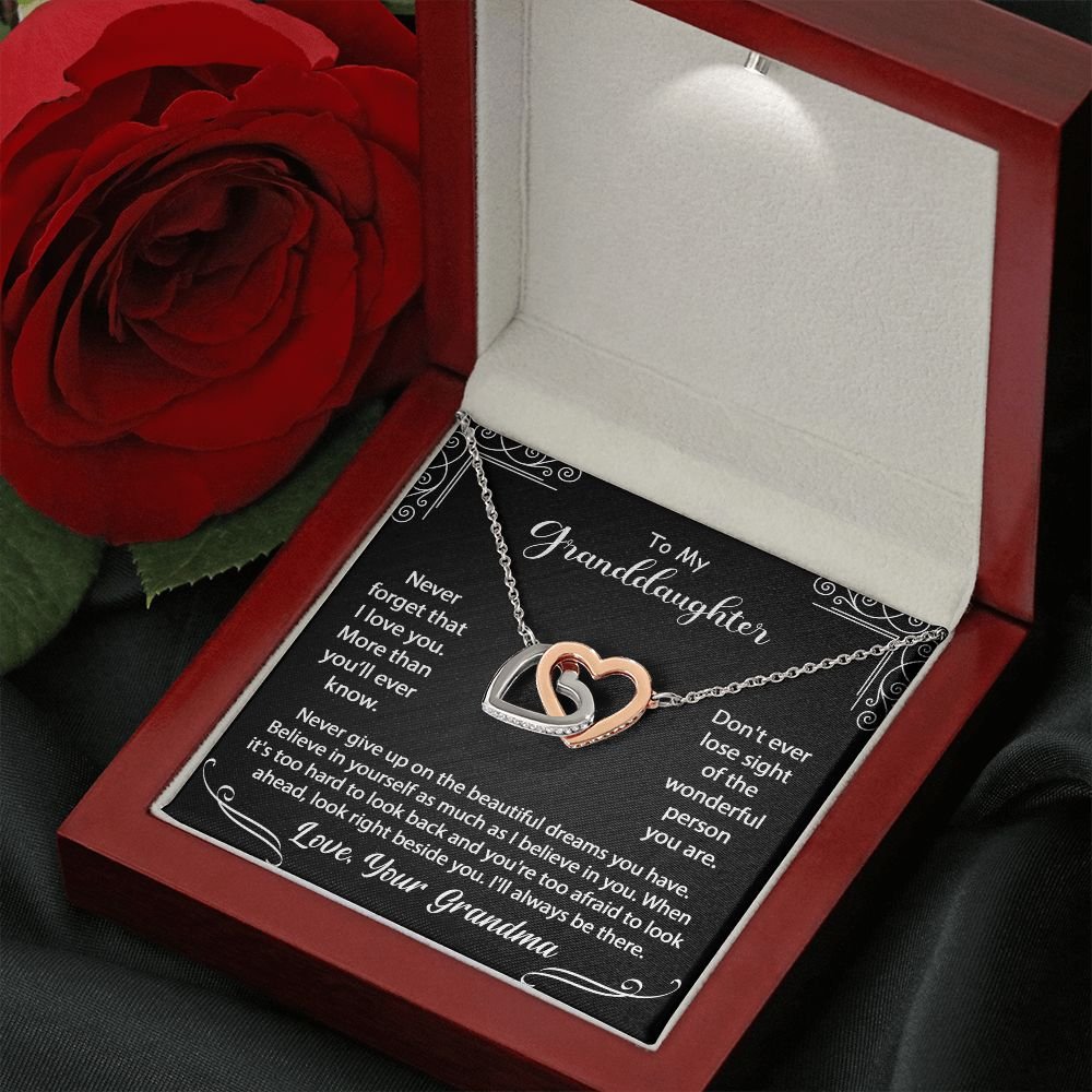 To My Granddaughter - Never forget that I love you - Interlocking Hearts #e68 - Image 8