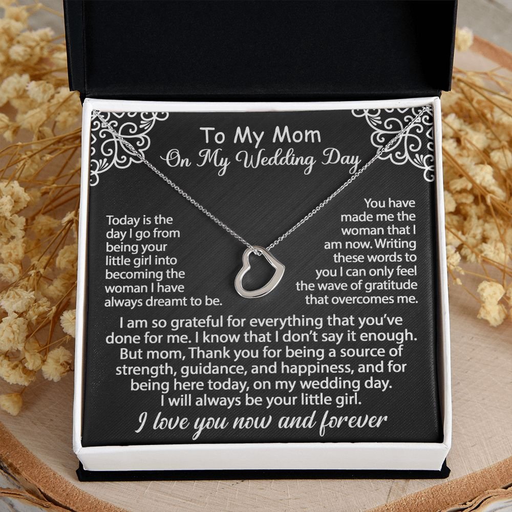 To My Mom Jewelry Gift Set On My Wedding Day - I am so grateful - Delicate Heart #e183 - Image 4