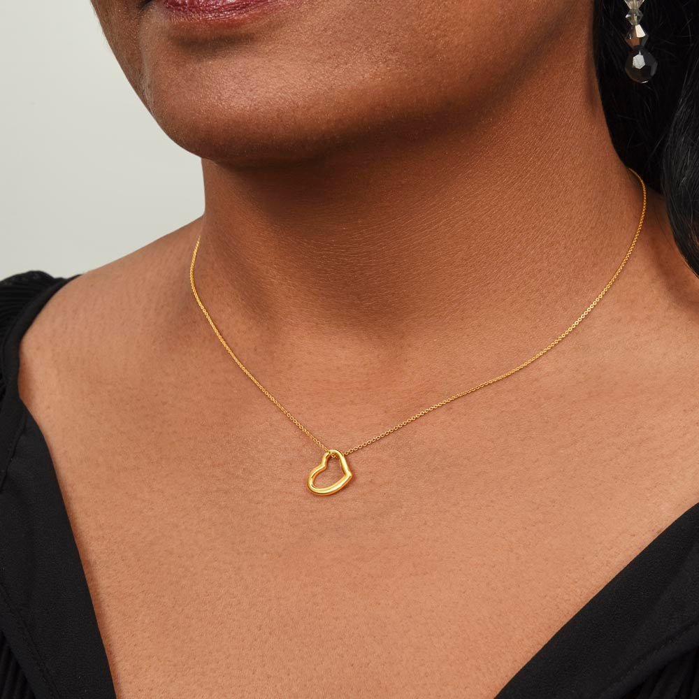 To My Mom Gift On My Wedding Day - I am so grateful - Delicate Heart Necklace #e149 - Image 12