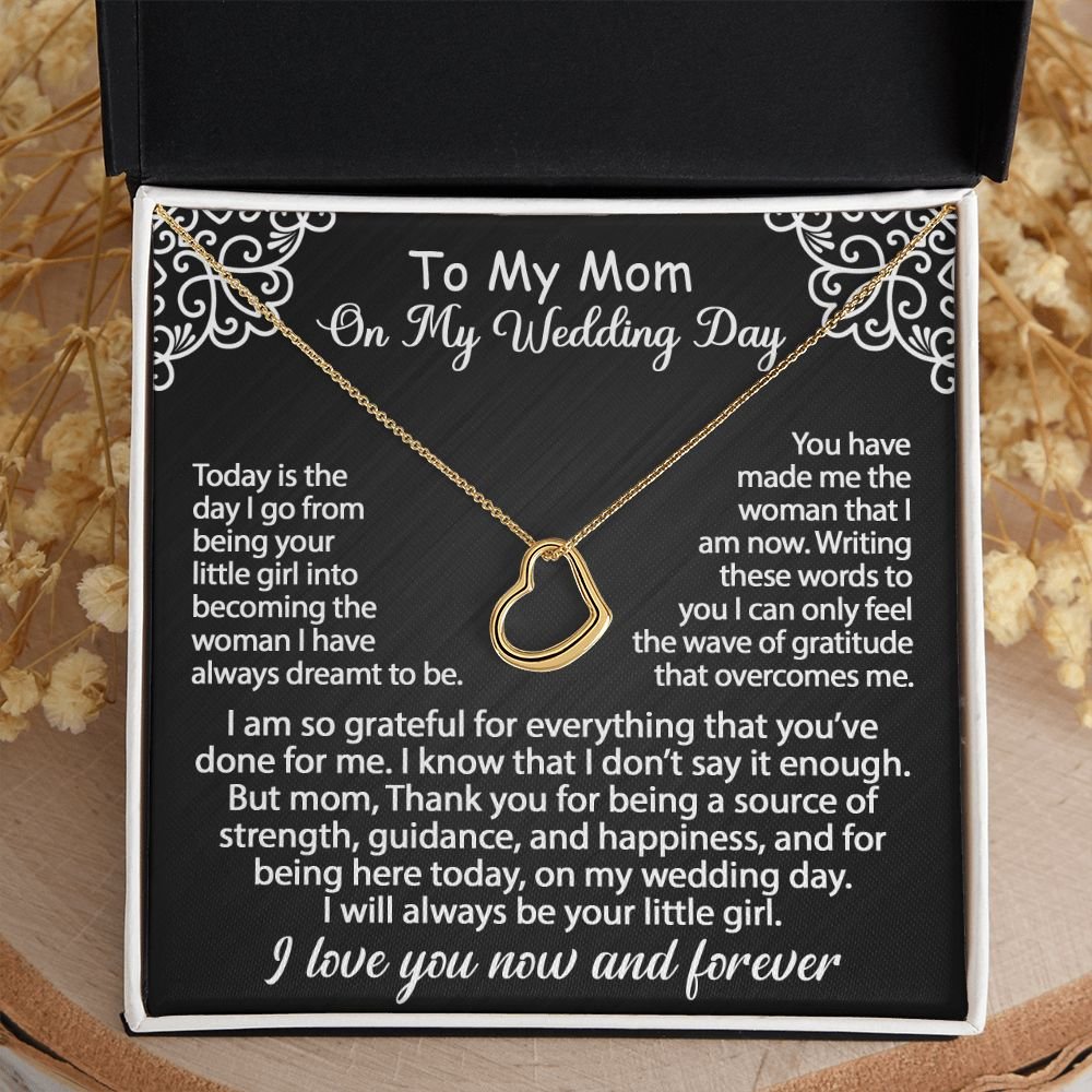 To My Mom Jewelry Gift Set On My Wedding Day - I am so grateful - Delicate Heart #e183 - Image 7