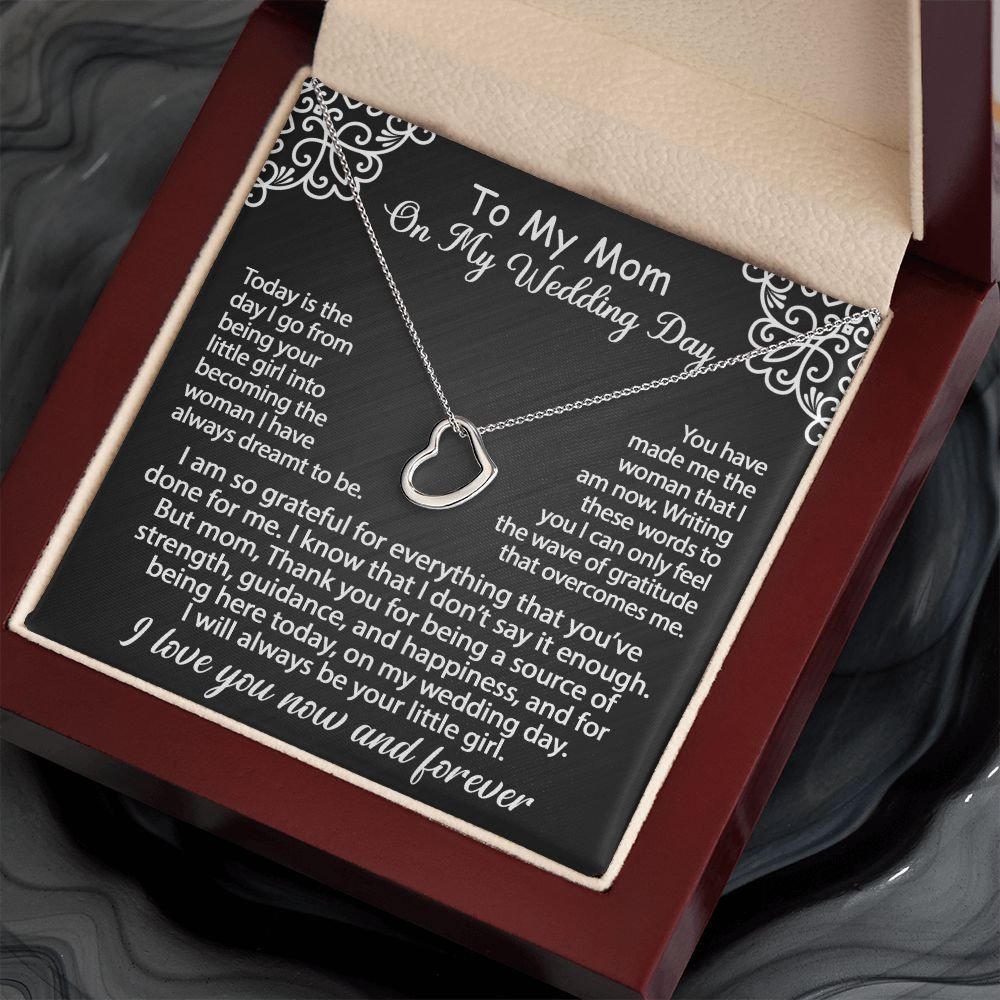 To My Mom Jewelry Gift Set On My Wedding Day - I am so grateful - Delicate Heart #e183 - Image 10