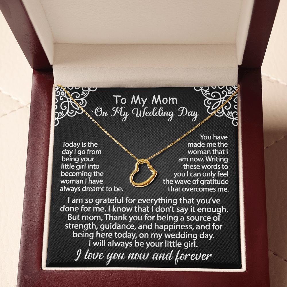 To My Mom Jewelry Gift Set On My Wedding Day - I am so grateful - Delicate Heart #e183 - Image 8
