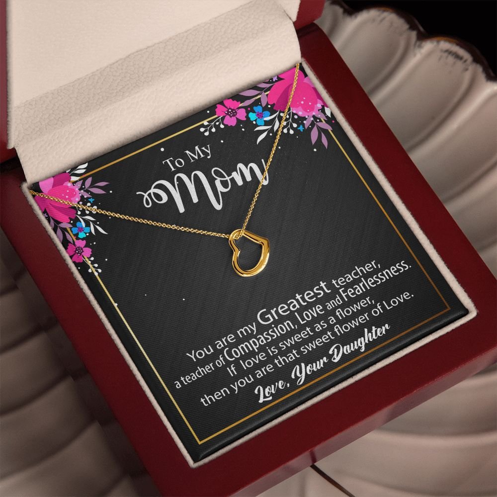 To My Mom Necklace Gift - Delicate Heart #e135 - Image 6