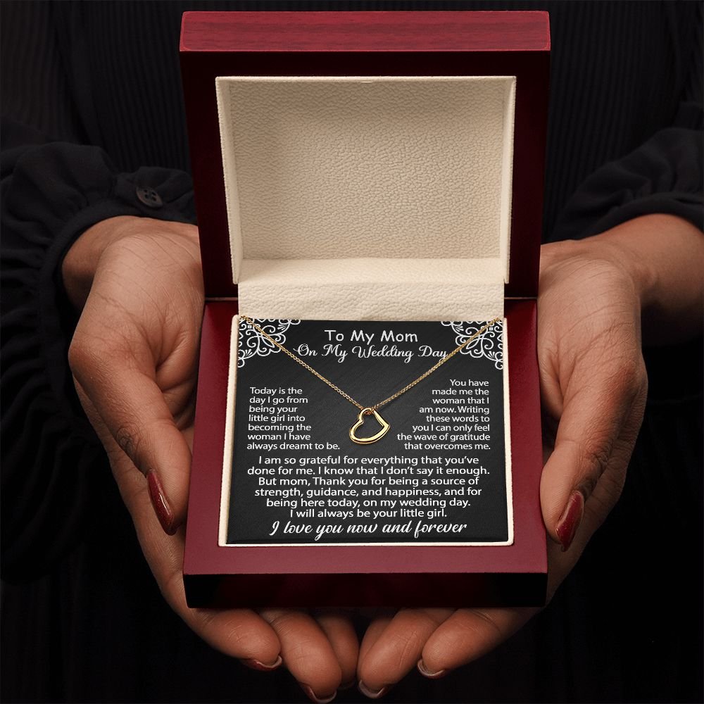To My Mom Jewelry Gift Set On My Wedding Day - I am so grateful - Delicate Heart #e183 - Image 9