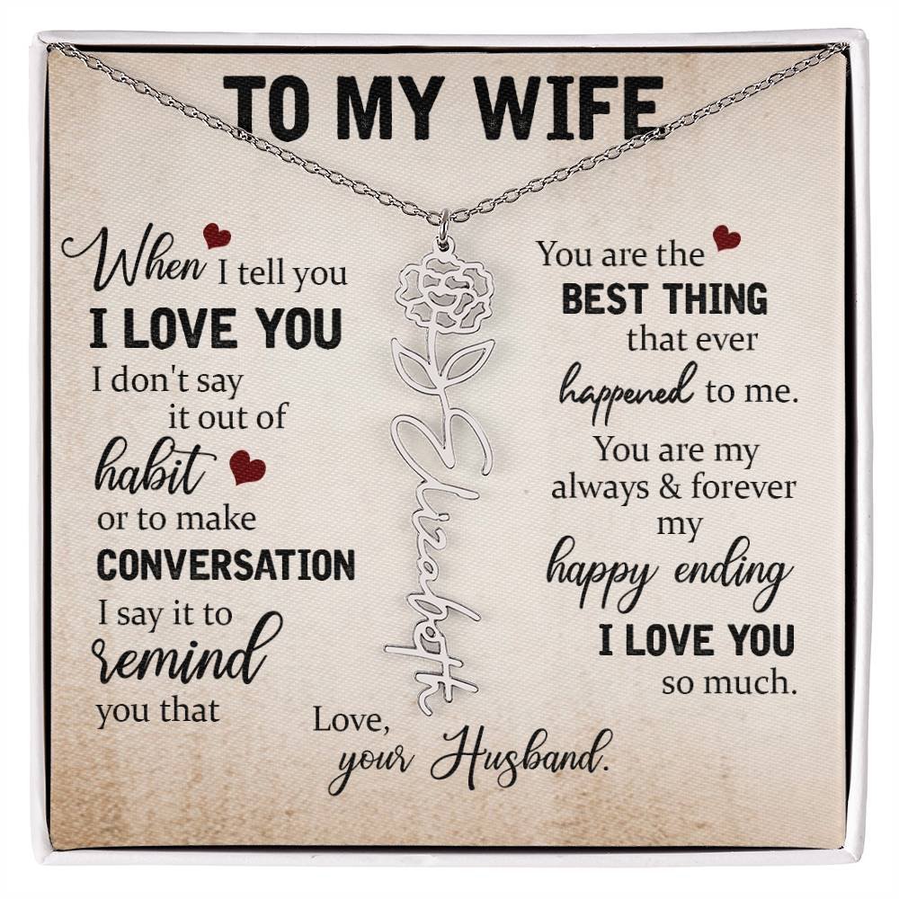 Necklace Gift for Wife - Custom Message Card Jewelry - Jewelry Inns