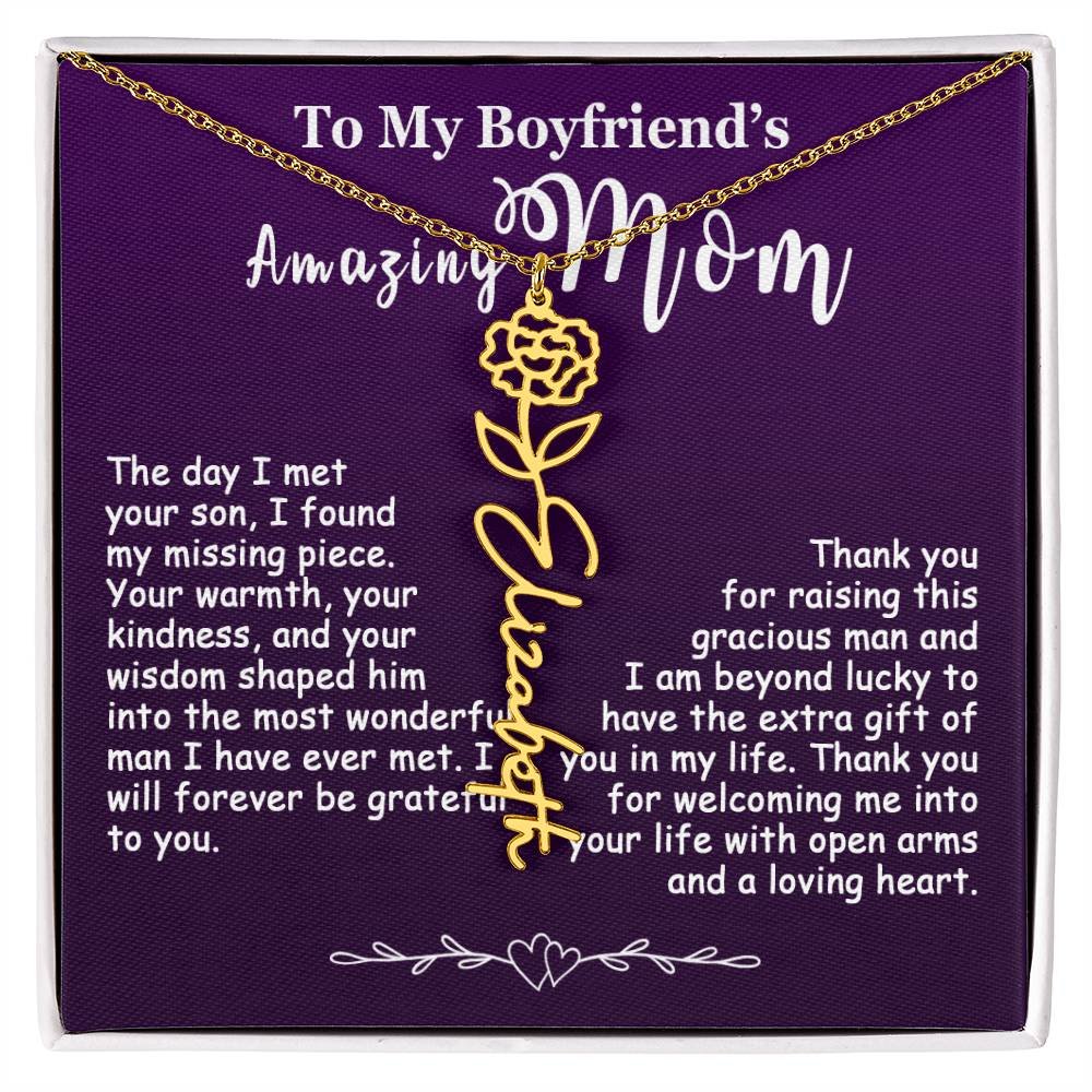 Custom Flower Name Necklace Gift For My Boyfriend's Mom #e308 - Image 13