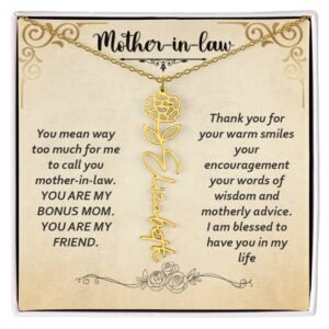 Flower Name Necklace - Custom Message Card Jewelry - Jewelry Inns