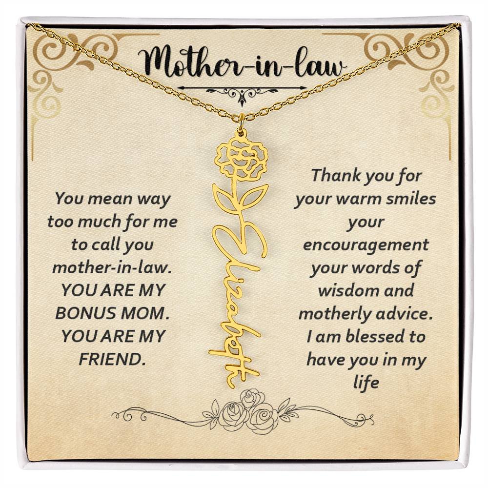 Flower Name Necklace - Custom Message Card Jewelry - Jewelry Inns