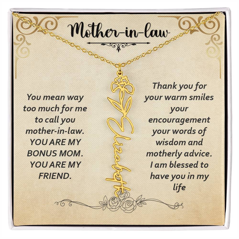 Flower Name Necklace - Custom Message Card Jewelry - Jewelry Inns
