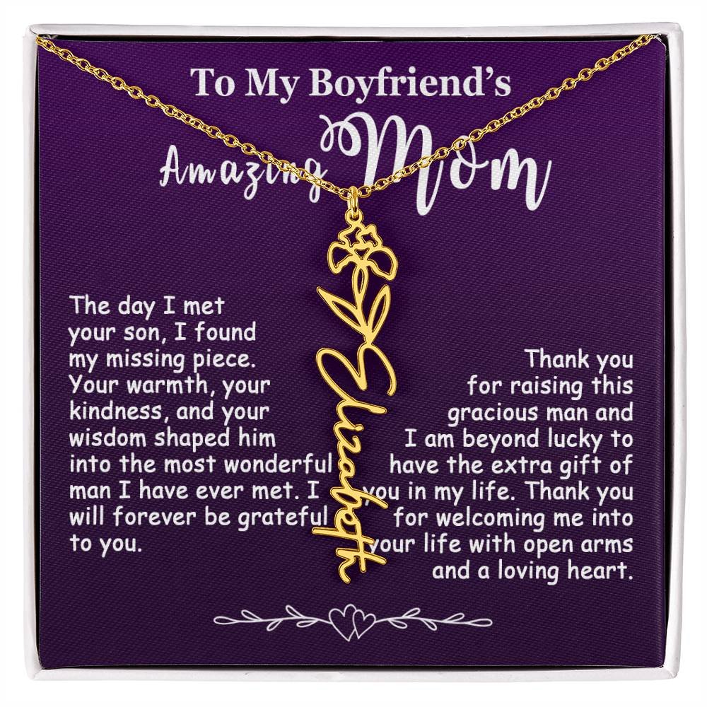 Custom Flower Name Necklace Gift For My Boyfriend's Mom #e308 - Image 14