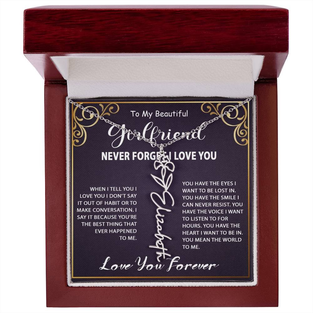 Personalized Name Necklace - Flower Name Necklace - Jewelry Inns