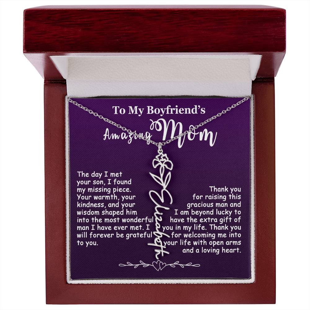 Custom Flower Name Necklace Gift For My Boyfriend's Mom #e308 - Image 26