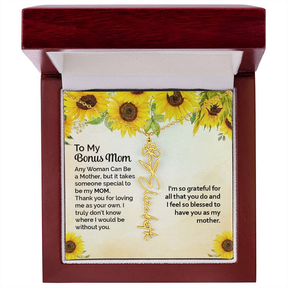Custom Flower Name Necklace Gift To My Bonus Mom #e313 - Image 38