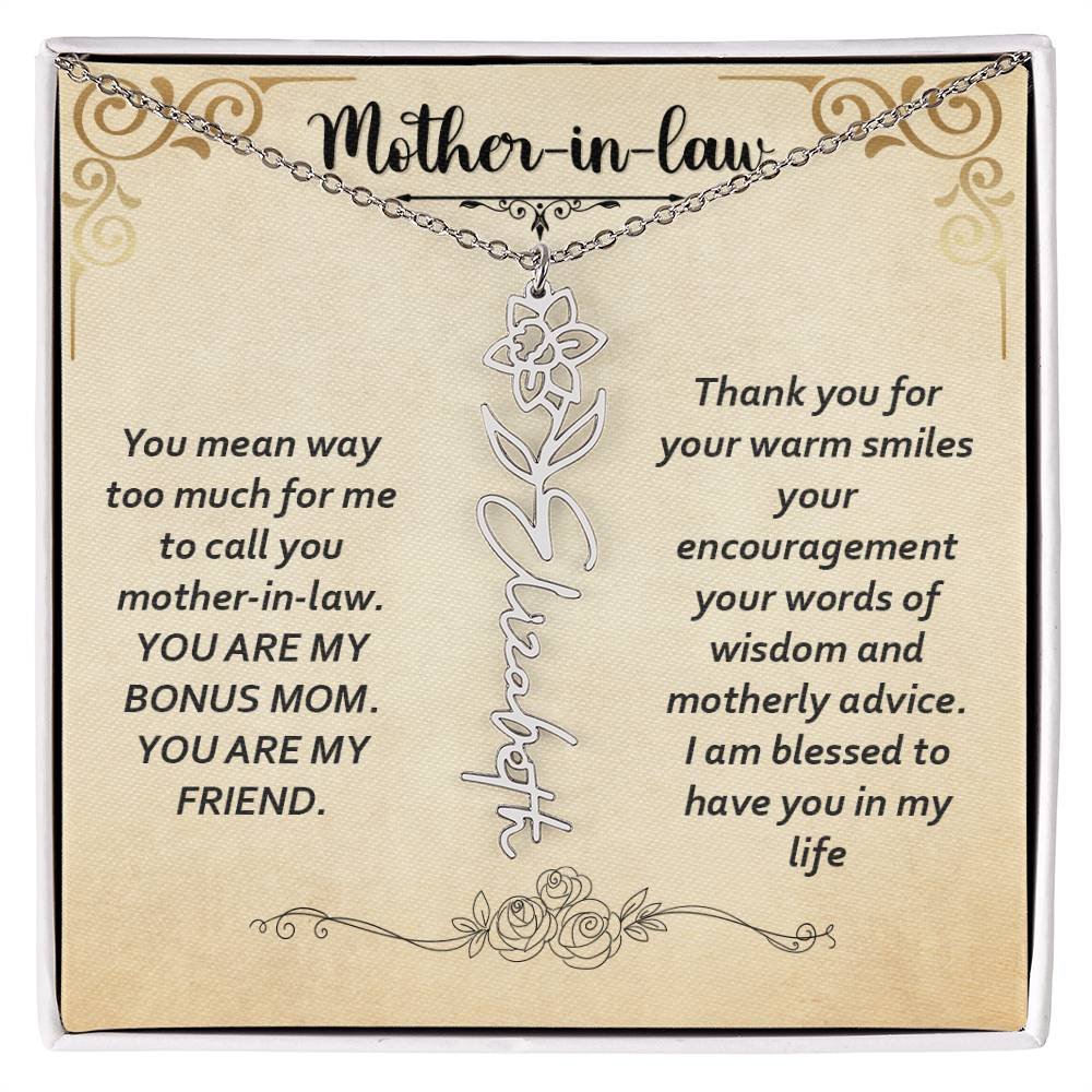 Flower Name Necklace - Custom Message Card Jewelry - Jewelry Inns