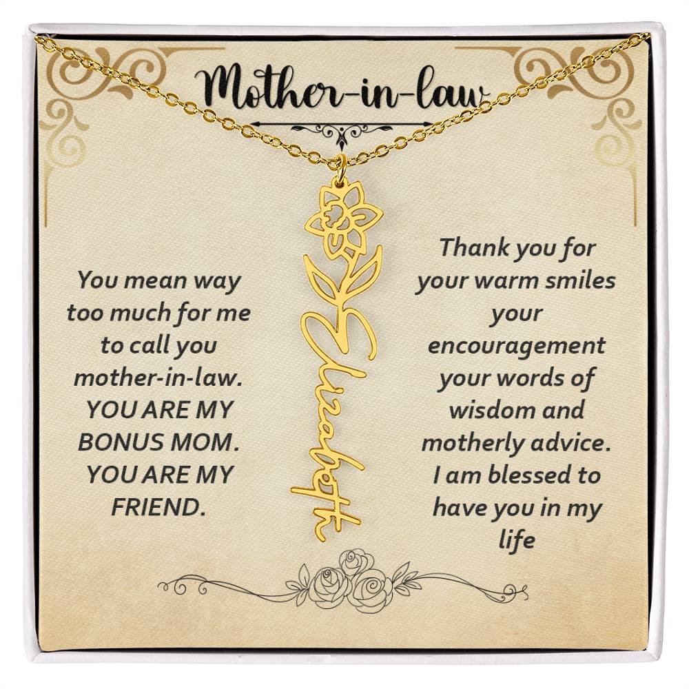Flower Name Necklace - Custom Message Card Jewelry - Jewelry Inns