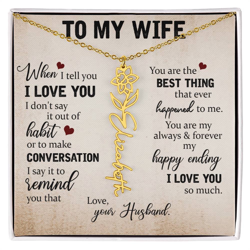 Necklace Gift for Wife - Custom Message Card Jewelry - Jewelry Inns