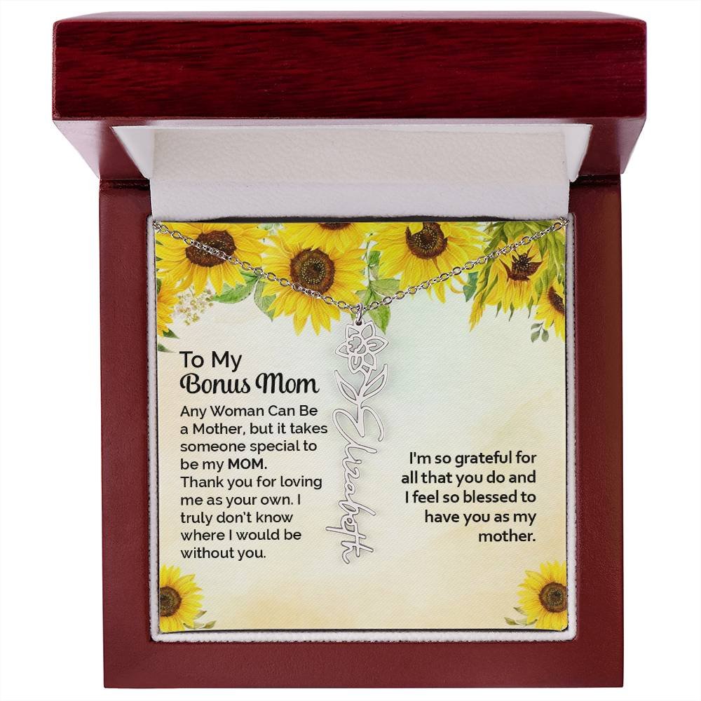 Custom Flower Name Necklace Gift To My Bonus Mom #e313 - Image 27