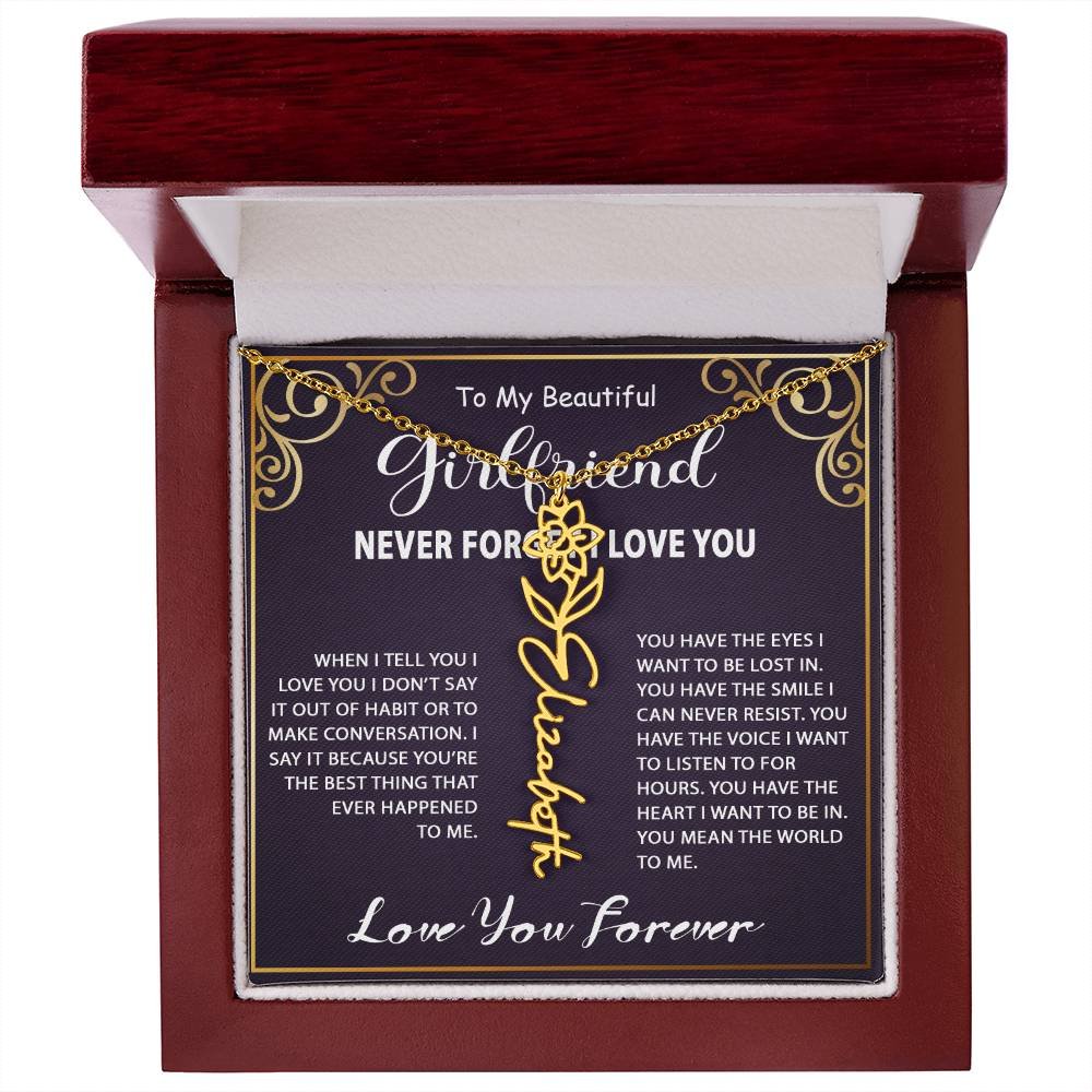 Personalized Name Necklace - Flower Name Necklace - Jewelry Inns