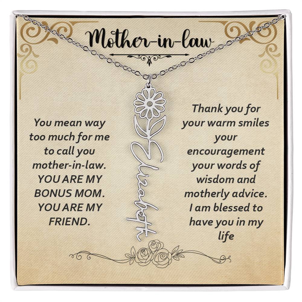Flower Name Necklace - Custom Message Card Jewelry - Jewelry Inns