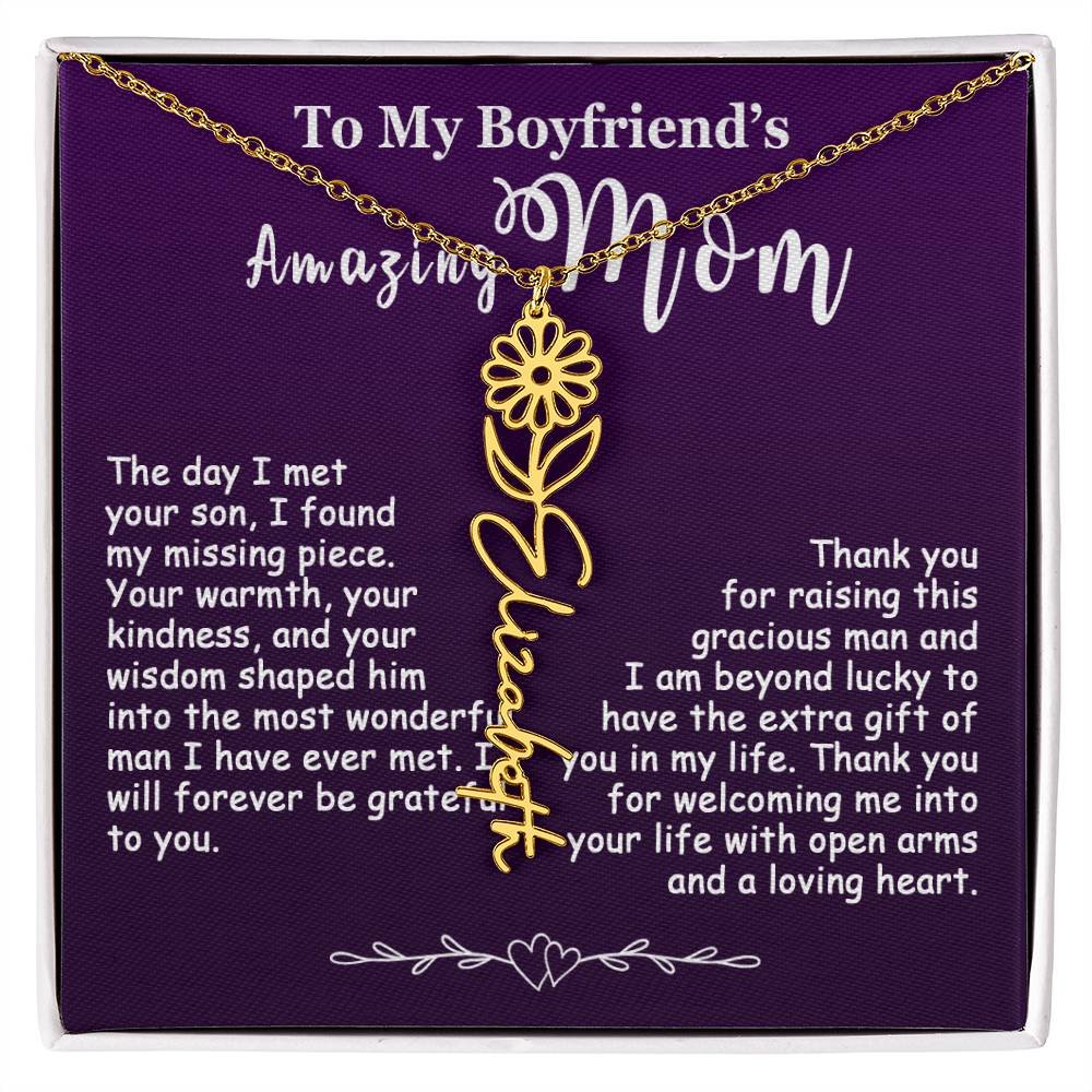 Custom Flower Name Necklace Gift For My Boyfriend's Mom #e308 - Image 16