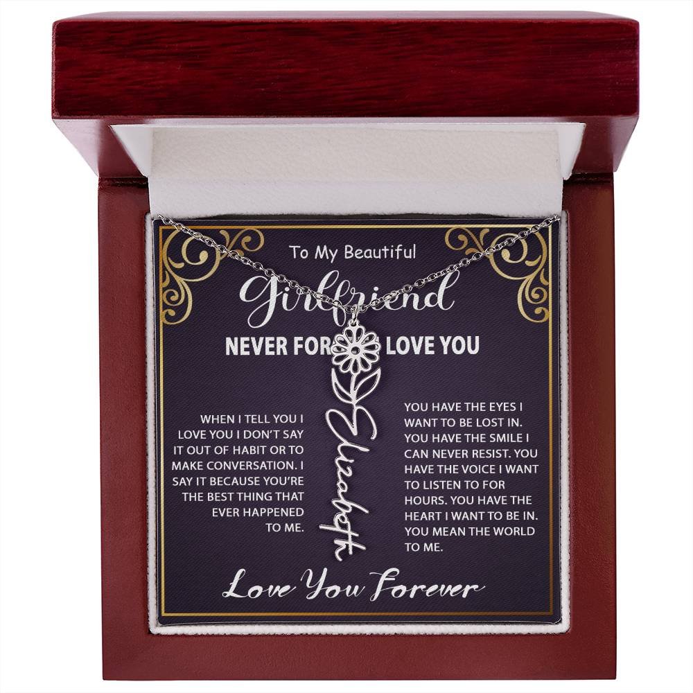 Personalized Name Necklace - Flower Name Necklace - Jewelry Inns