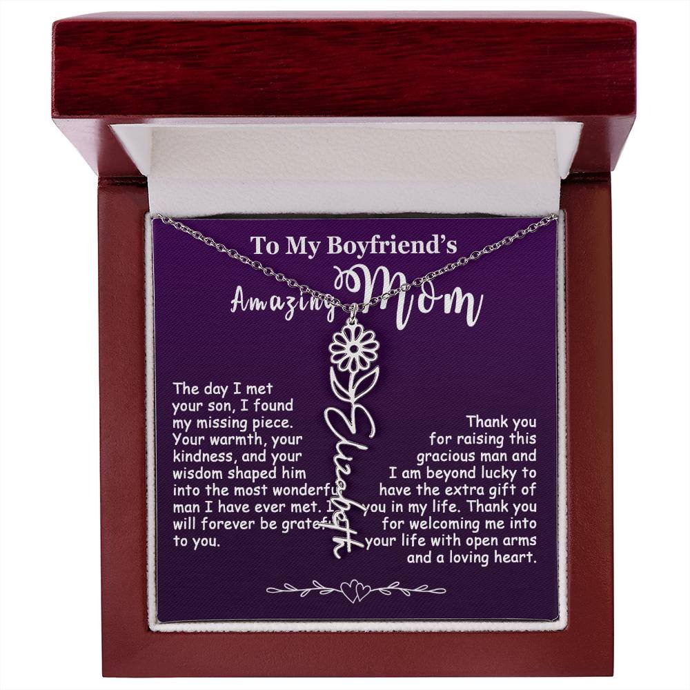 Custom Flower Name Necklace Gift For My Boyfriend's Mom #e308 - Image 28