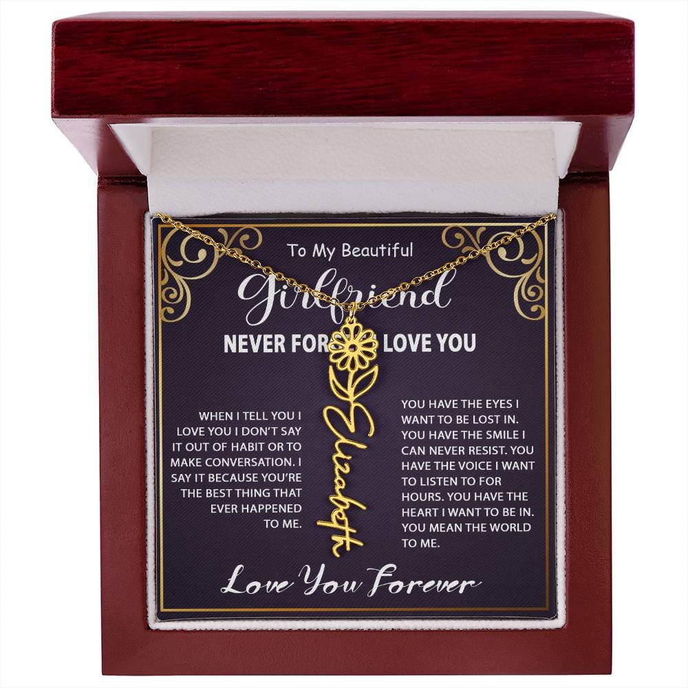 Personalized Name Necklace - Flower Name Necklace - Jewelry Inns