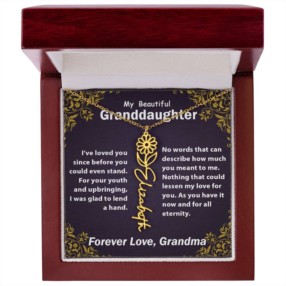 Personalized Flower Name Necklace, To My Granddaughter Gift from Grandma #e305 - Image 40