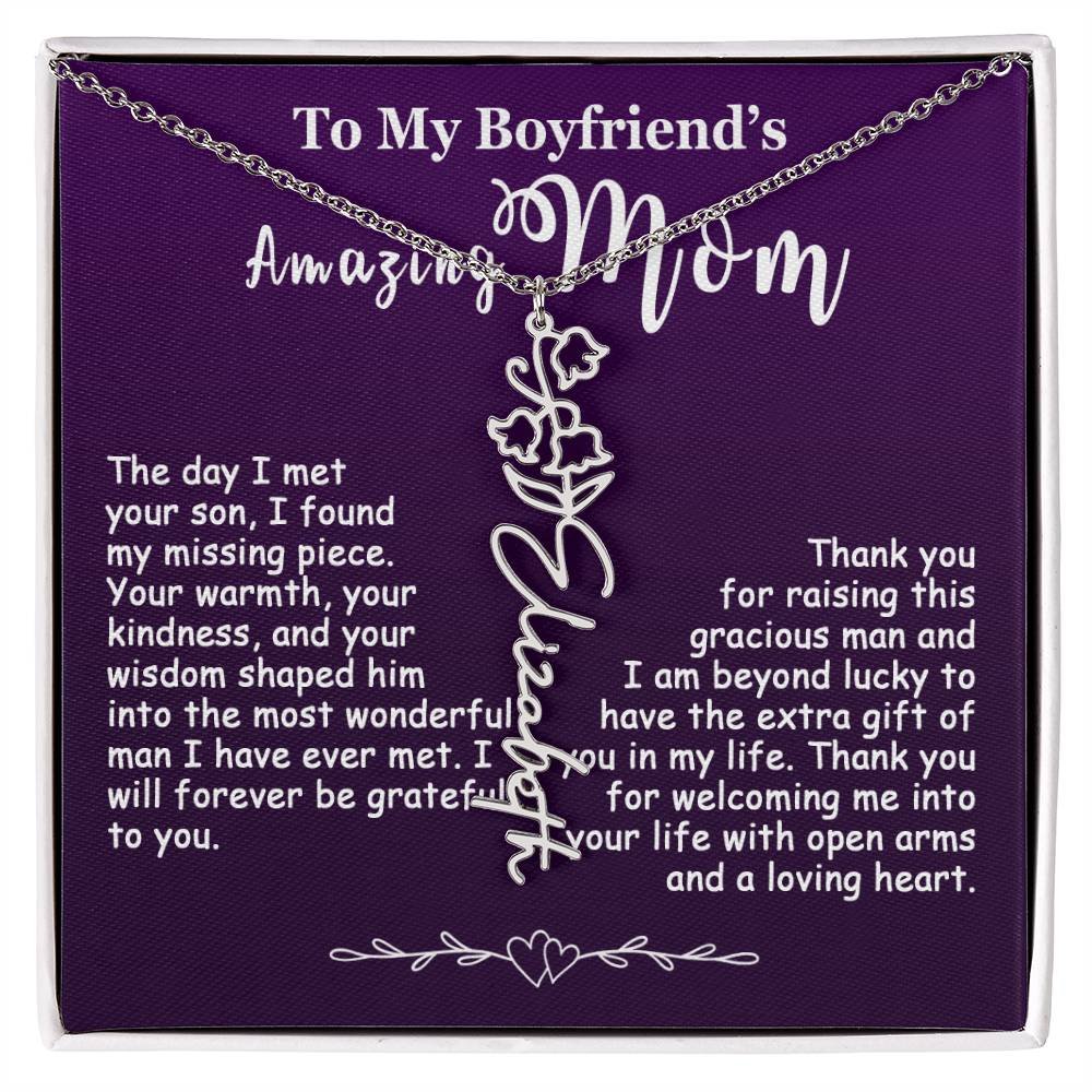 Custom Flower Name Necklace Gift For My Boyfriend's Mom #e308 - Image 5