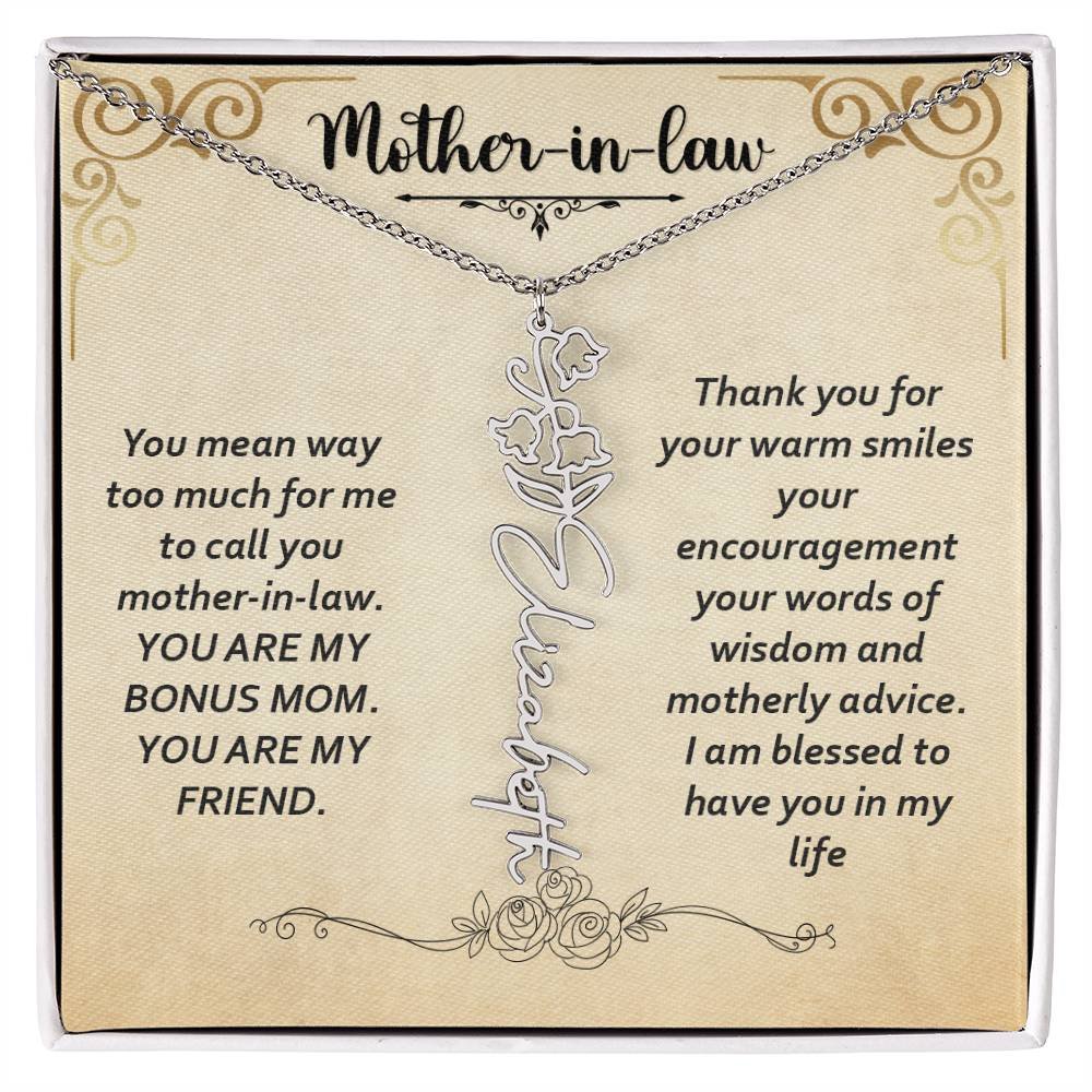 Flower Name Necklace - Custom Message Card Jewelry - Jewelry Inns