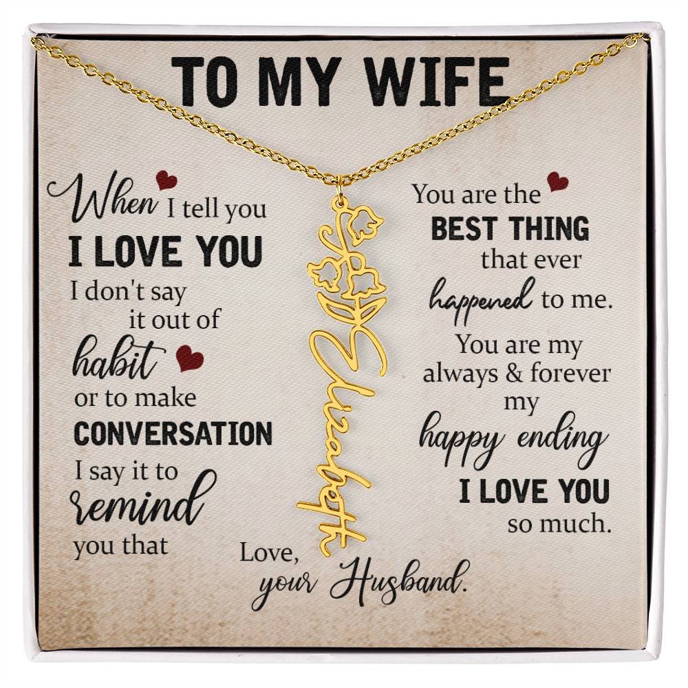 Necklace Gift for Wife - Custom Message Card Jewelry - Jewelry Inns