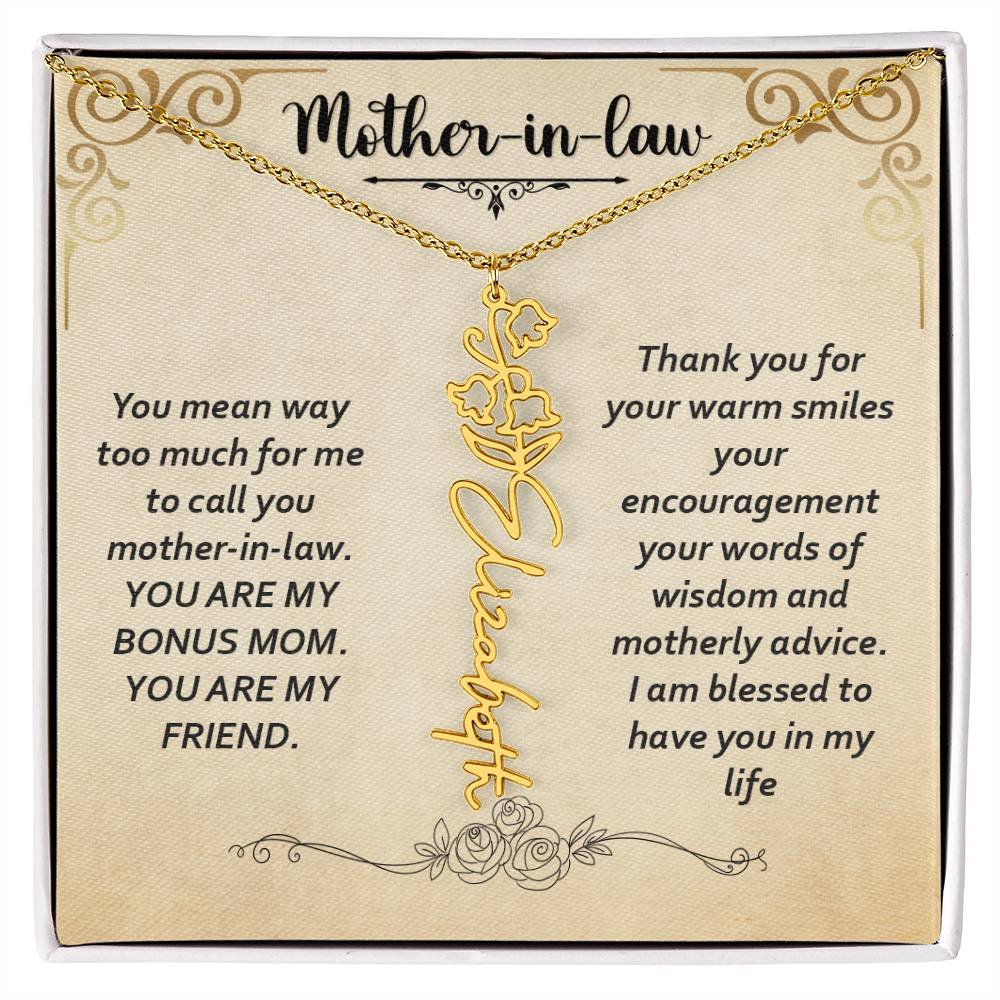 Flower Name Necklace - Custom Message Card Jewelry - Jewelry Inns