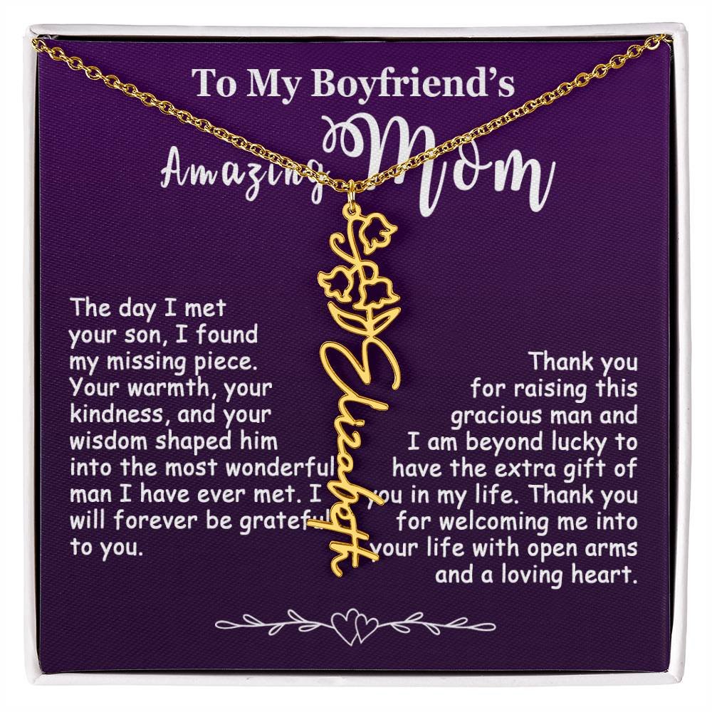 Custom Flower Name Necklace Gift For My Boyfriend's Mom #e308 - Image 17