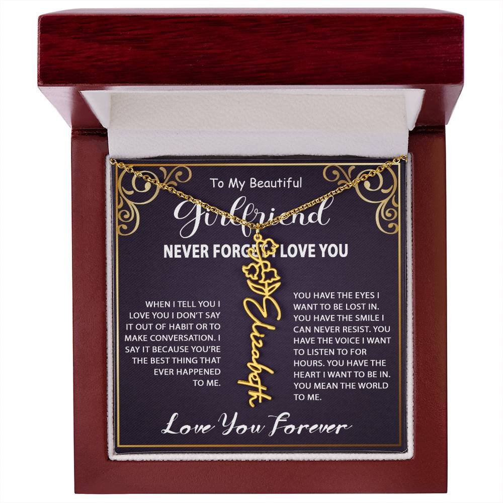 Personalized Name Necklace - Flower Name Necklace - Jewelry Inns
