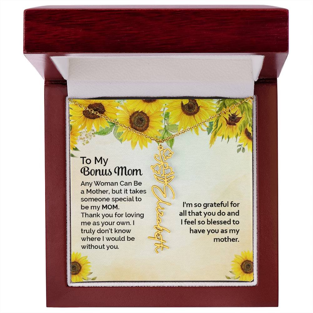 Custom Flower Name Necklace Gift To My Bonus Mom #e313 - Image 41