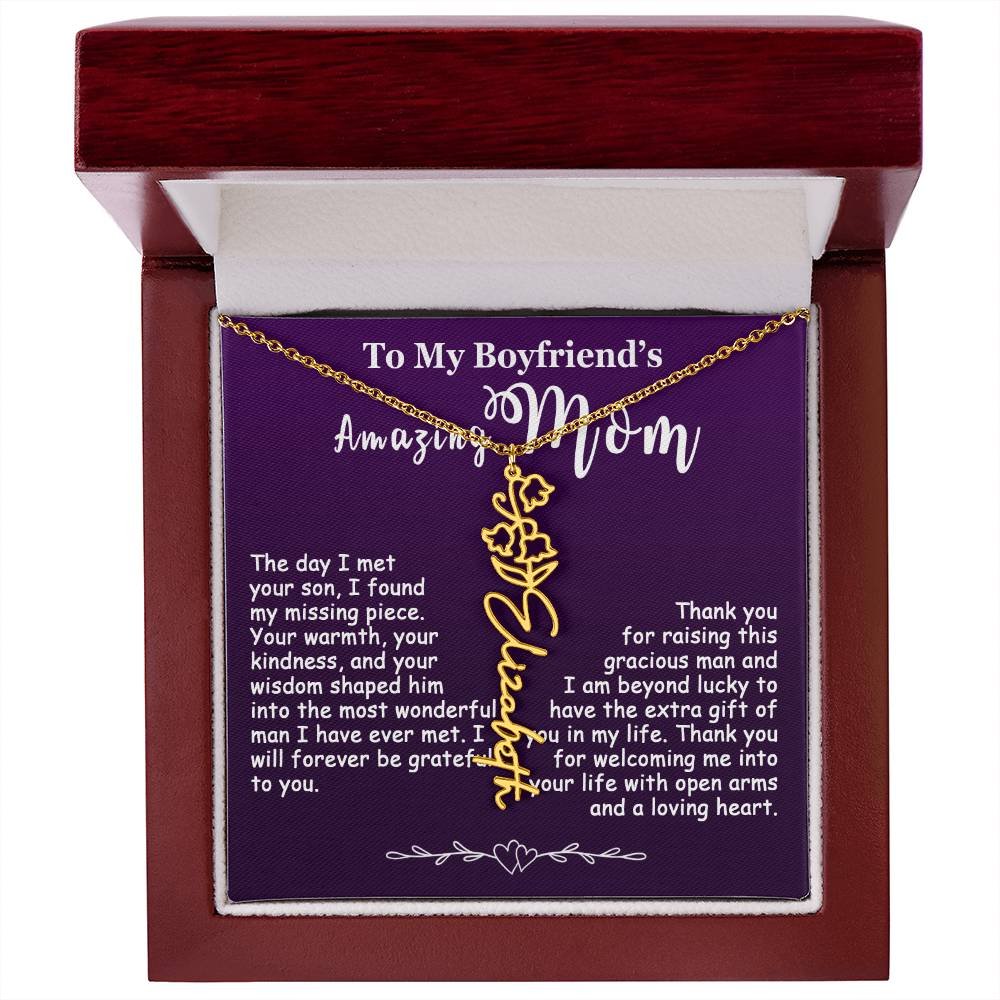 Custom Flower Name Necklace Gift For My Boyfriend's Mom #e308 - Image 41